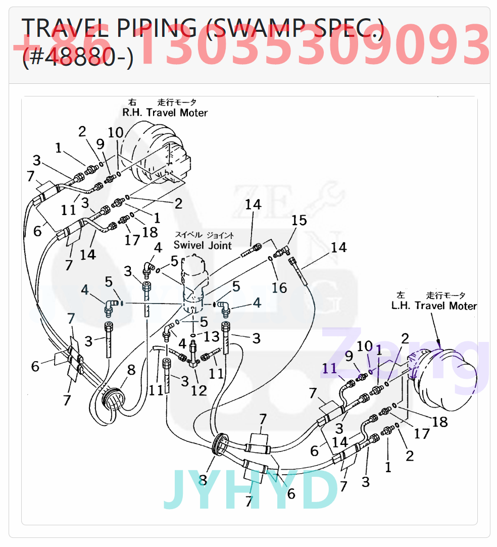 KOMATSU 201-60-73601 TZ500D200000-G TRAVEL MOTOR ROTARY GROUP AND SPARE PARTS