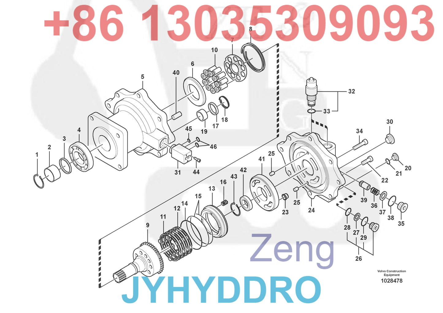 VOLVO EC700B EC700BHR EC700C EXCAVATOR VOE14535293 VOE14622007 VOE14645005 SWING MOTOR ROTARY GROUP