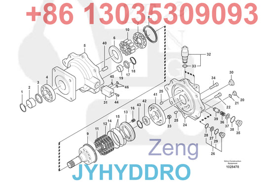 VOLVO EC700B EC700BHR EC700C EXCAVATOR VOE14535293 VOE14622007 VOE14645005 SWING MOTOR ROTARY GROUP