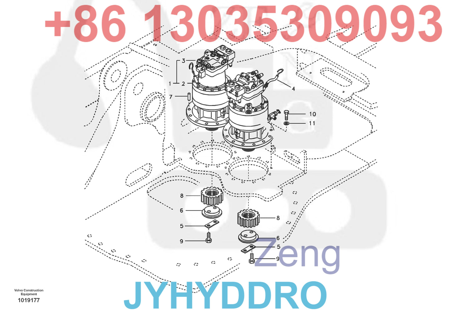 VOLVO EC700B EC700BHR EC700C EXCAVATOR VOE14535293 VOE14622007 VOE14645005 SWING MOTOR ROTARY GROUP AND SPARE PARTS