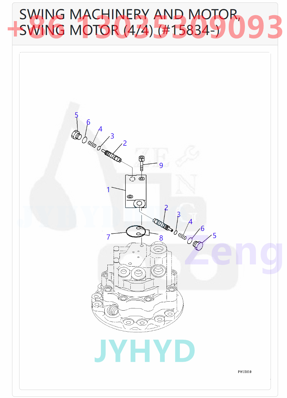 KOMATSU 708-7S-00290 708-7S-01270 21W-26-51020 SWING MOTOR  ROTARY GROUP AND SPARE PARTS