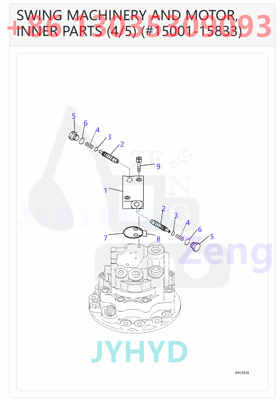 KOMATSU 708-7S-00280 708-7S-01270 21W-26-51011 SWING MOTOR ROTARY GROUP AND SPARE PARTS