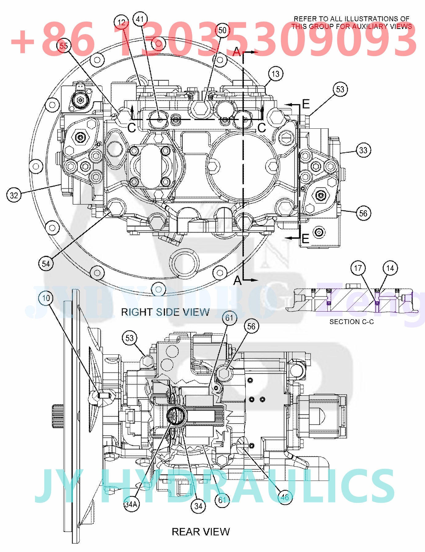 CATERPILLAR CAT320D2 CAT323D2 CAT323D2L EXCAVATOR 387-2626 436-6669 HYDRAULIC MAIN PUMP GP ROTARY GROUP