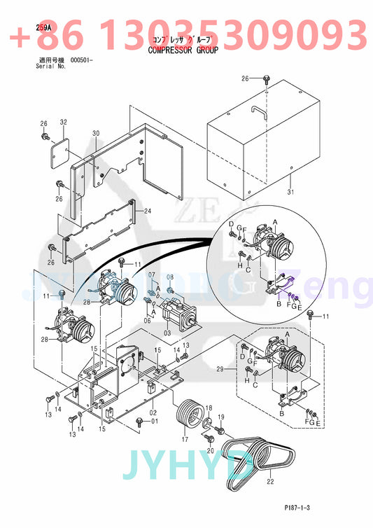 HITACHI 4396127 OIL MOTOR ROTARY GROUP AND SPARE PARTS