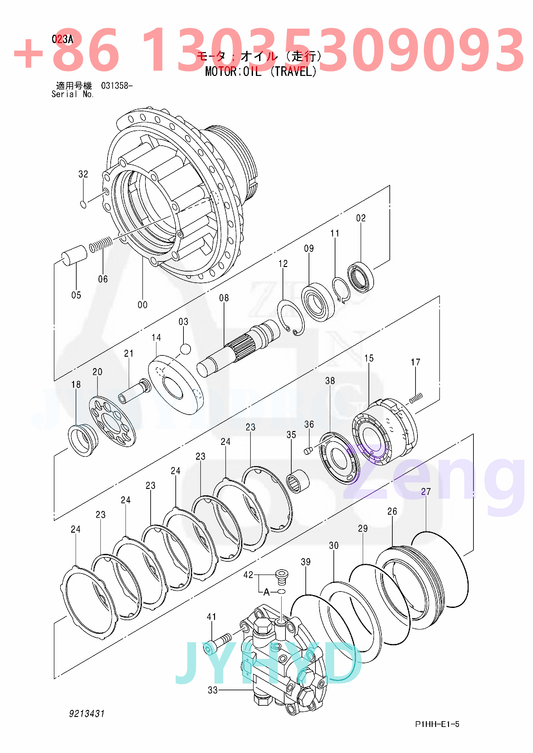 HITACHI 9213431 9231673 TRAVEL MOTOR ROTARY GROUP