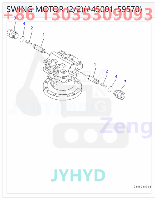 KOMATSU 708-7T-00240 708-7T-00360 708-7T-00470 708-7T-01040 708-7T-01210 SWING MOTOR PARTS