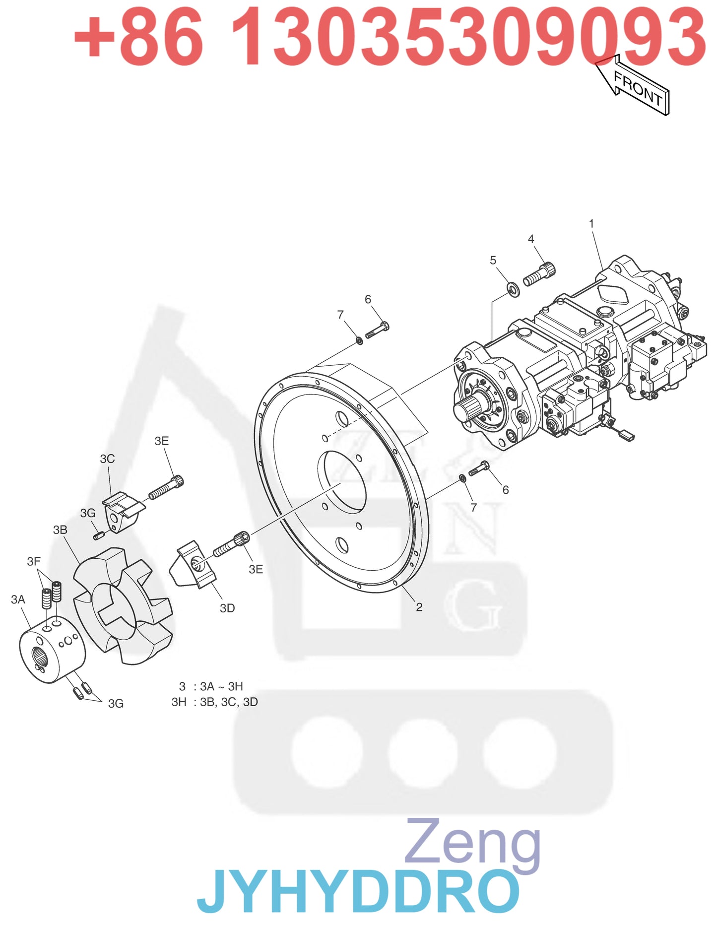 DOOSAN DX300LC-3 EXCAVATOR 400914-00016 400914-00395 400914-00395A HYDRAULIC PUMP PARTS