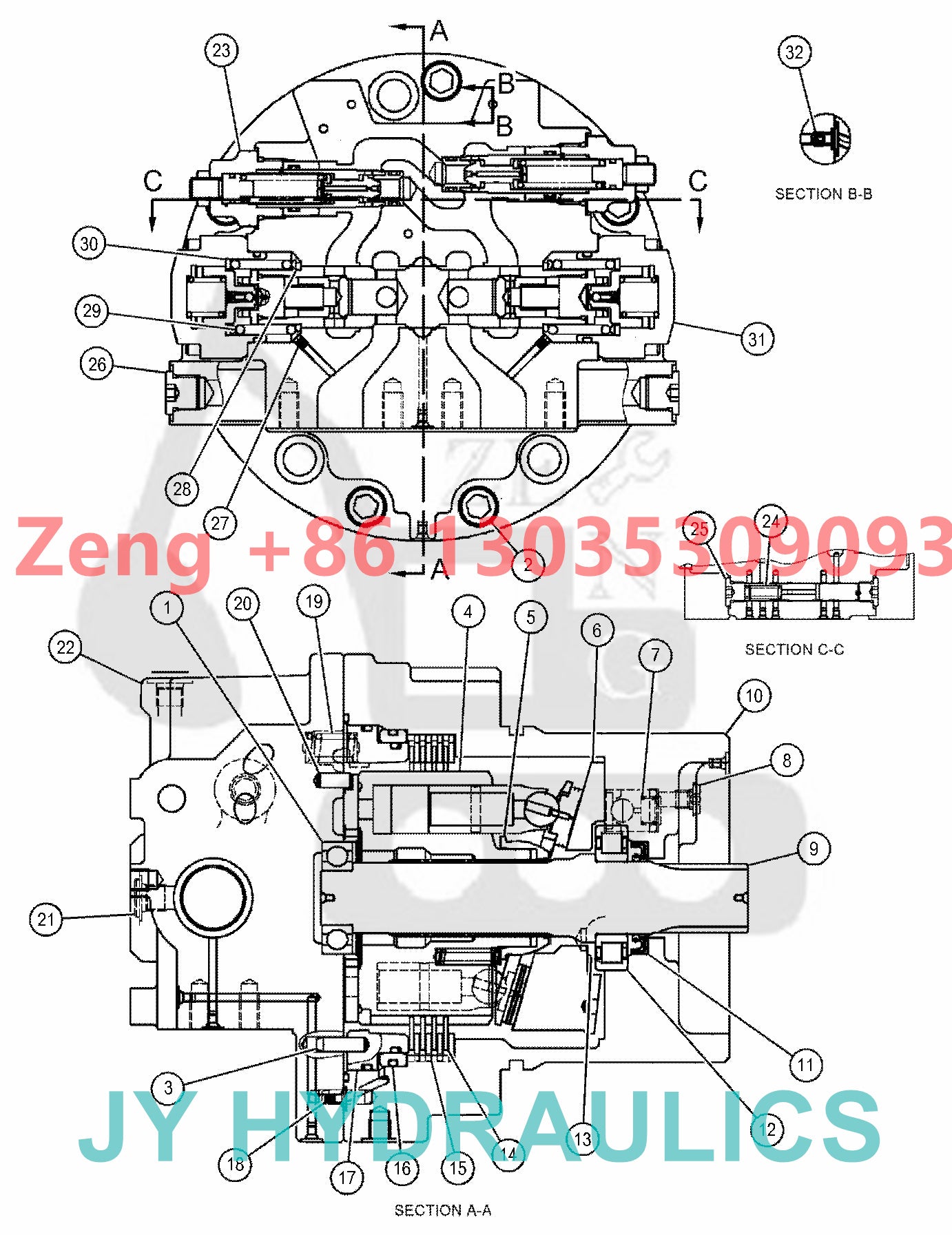 Caterpillar 209-5992 334-9986 511-0313 511-6006 511-6008 519-2478 557-5878 557-5880 travel motor rotary group and spare parts