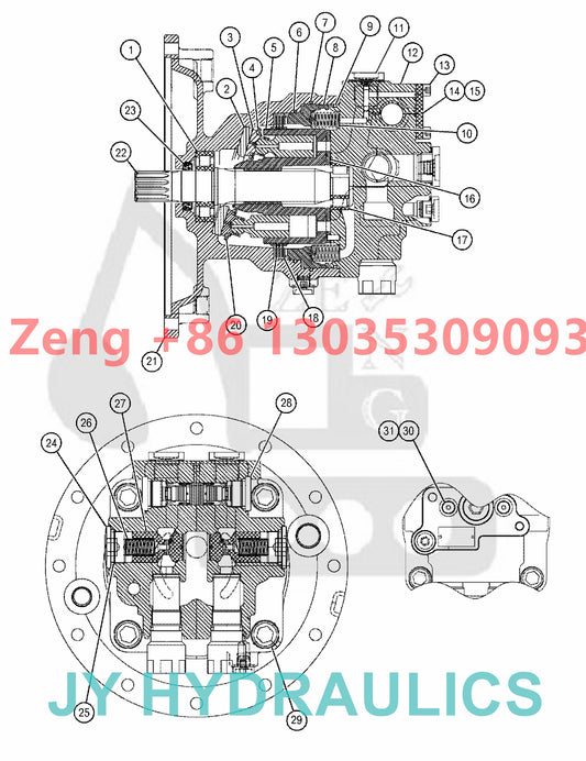 Caterpillar CAT320 CAT320GC CAT323 excavator 488-3075 489-3486 489-3487 515-6105 swing motor rotary group