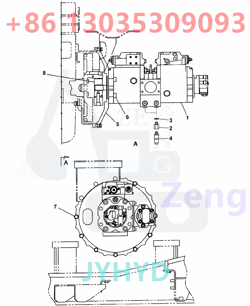 CASE CX130 EXCAVATOR KNJ3024 HYDRAULIC PUMP ROTARY GROUP