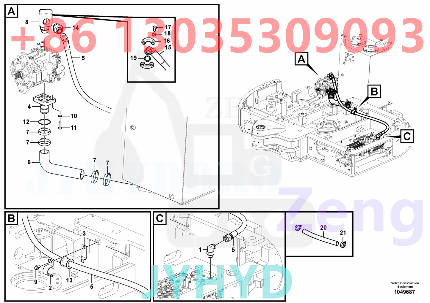 VOLVO VOE14675391 VOE14723835 HYDRAULIC PUMP ROTARY GROUP