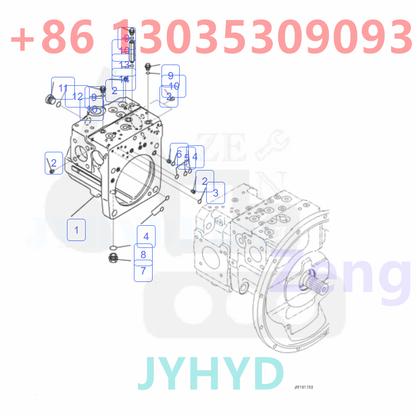 KOMATSU 708-2J-00030 708-2J-01030 HYDRAULIC PUMP ROTARY GROUP AND SPARE PARTS