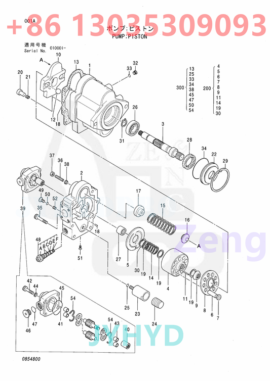 HITACHI 4466809 HYDRAULIC PUMP ROTARY GROUP AND SPARE PARTS