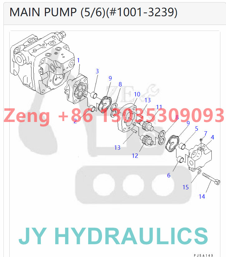 Komatsu PC35MR-1 PC38UU-3 excavator 708-3S-00210 708-3S-01210 hydraulic pump rotary group and spare parts