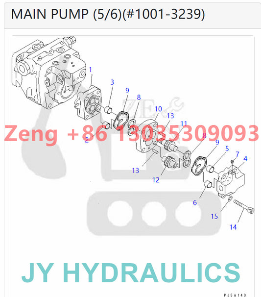 Komatsu PC35MR-1 PC38UU-3 excavator 708-3S-00210 708-3S-01210 hydraulic pump rotary group