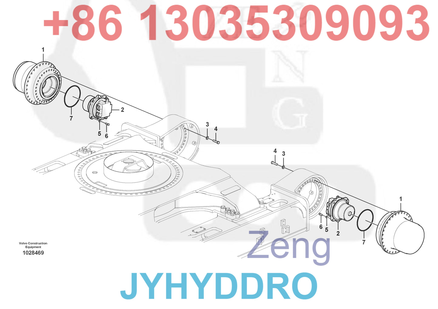 VOLVO EC700B EC700BHR EC700C EC700CHR EXCAVATOR VOE14522564 TRAVEL MOTOR ROTARY GROUP AND SPARE PARTS