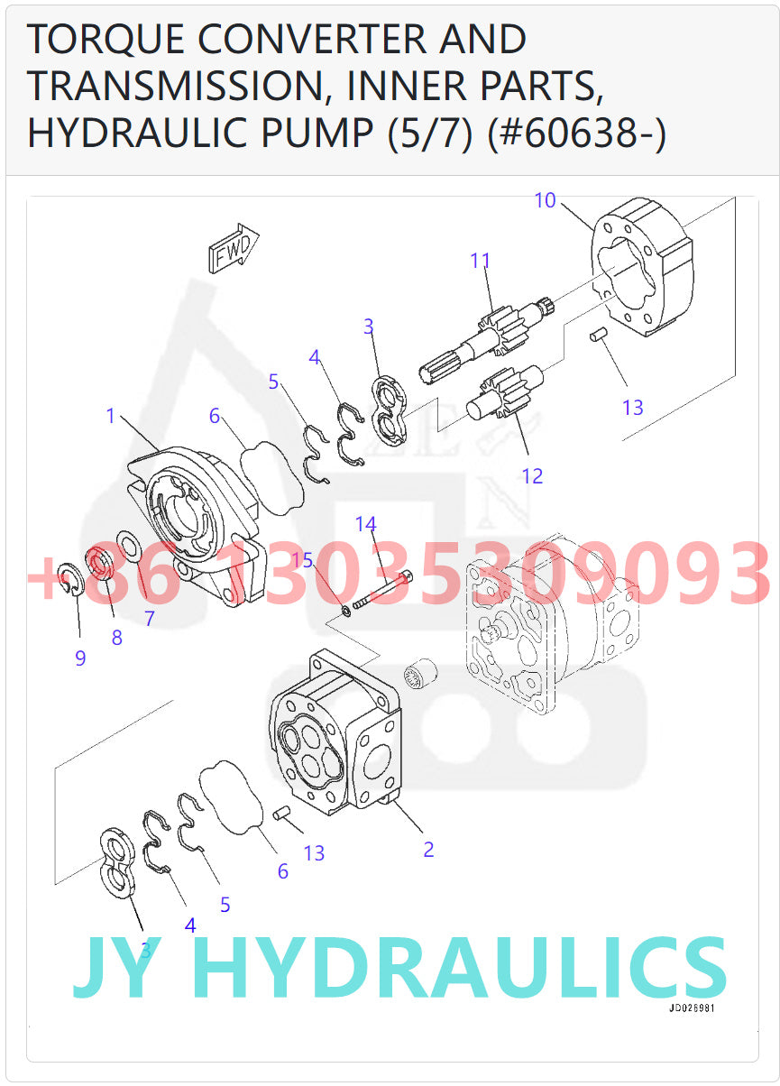 KOMATSU WA600-6 WHEEL LOADER 705-51-12090 HYDRAULIC PUMP