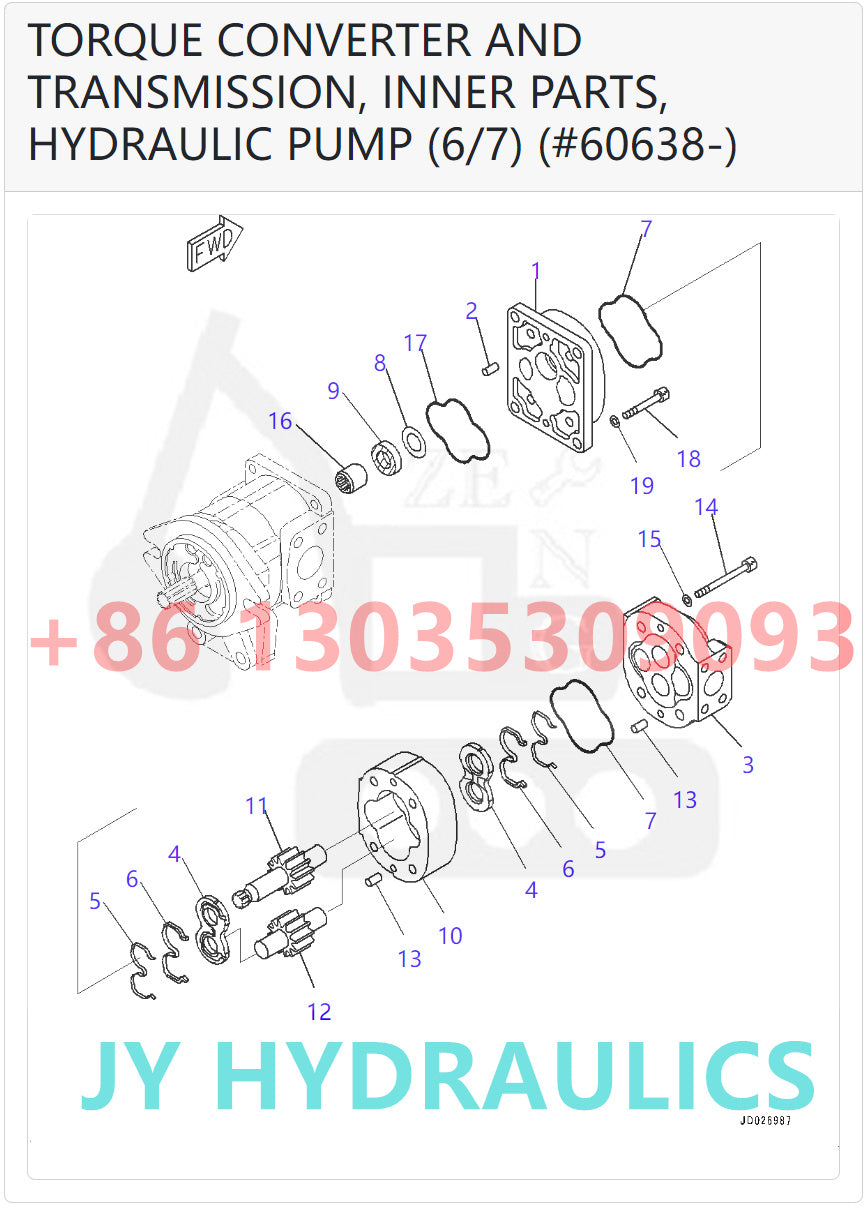 KOMATSU WA600-6 WHEEL LOADER 705-51-12090 HYDRAULIC PUMP