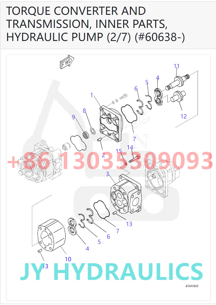 KOMATSU WA600-6 WHEEL LOADER 705-55-43040 HYDRAULIC PUMP