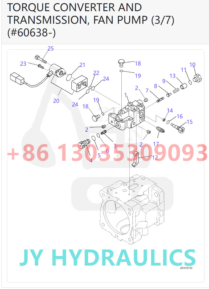 KOMATSU WA600-6 WA600-6R WD600-6 WHEEL LOADER 708-1T-00433 708-1T-01433 FAN PUMP ROTARY GROUP AND SPARE PARTS