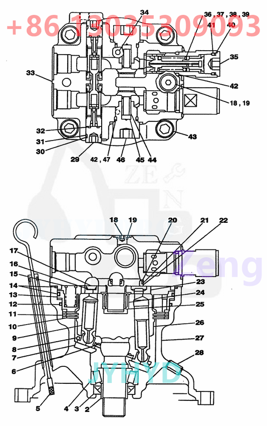 CASE CX130 EXCAVATOR LJ00855 SWING MOTOR ROTARY GROUP