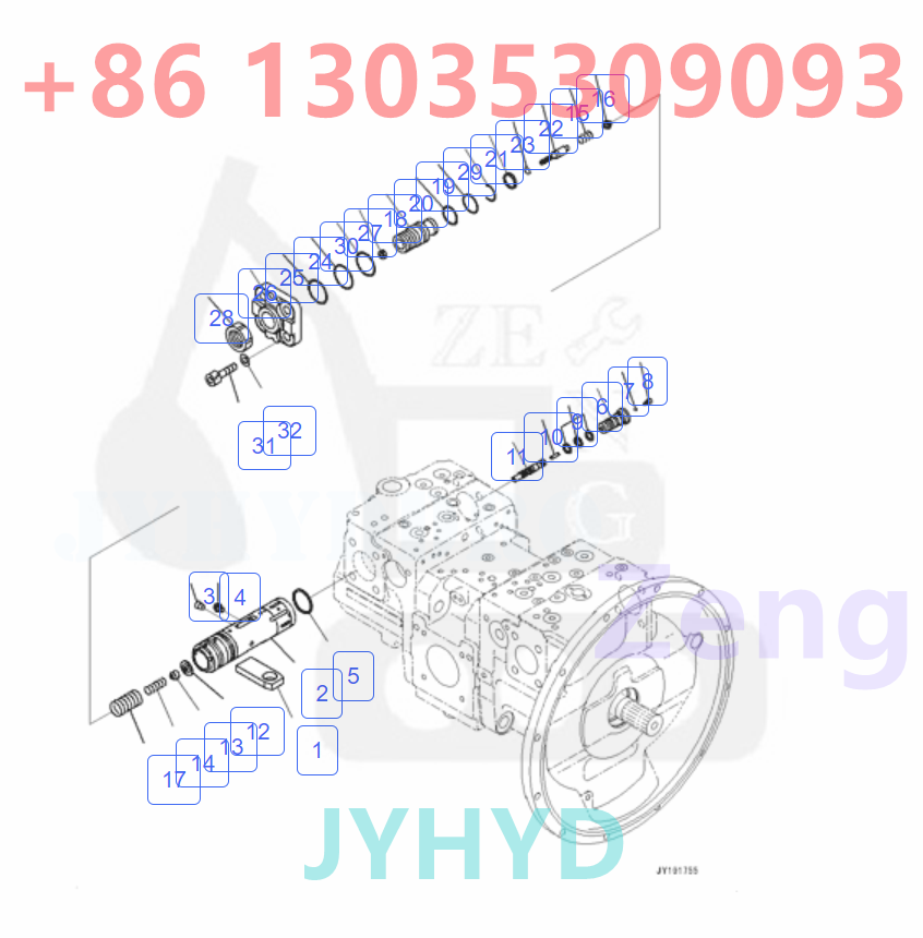 KOMATSU 708-2J-00030 708-2J-01030 HYDRAULIC PUMP ROTARY GROUP AND SPARE PARTS