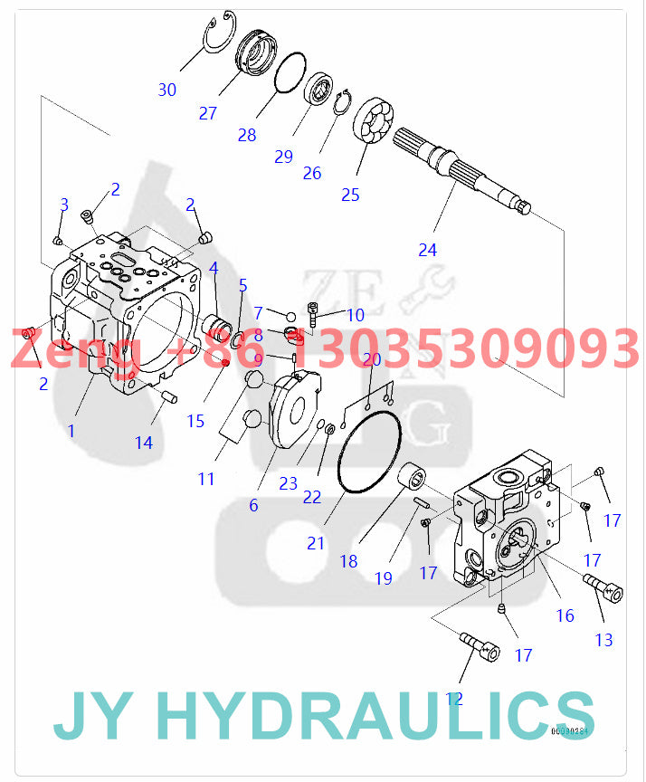 KOMATSU PC27MR-3 PC30MR-3 excavator 708-1S-00410 708-1S-00411 708-1S-00420 708-1S-00421 708-1S-01140 708-1S-01310 hydraulic pump rotary group and spare parts