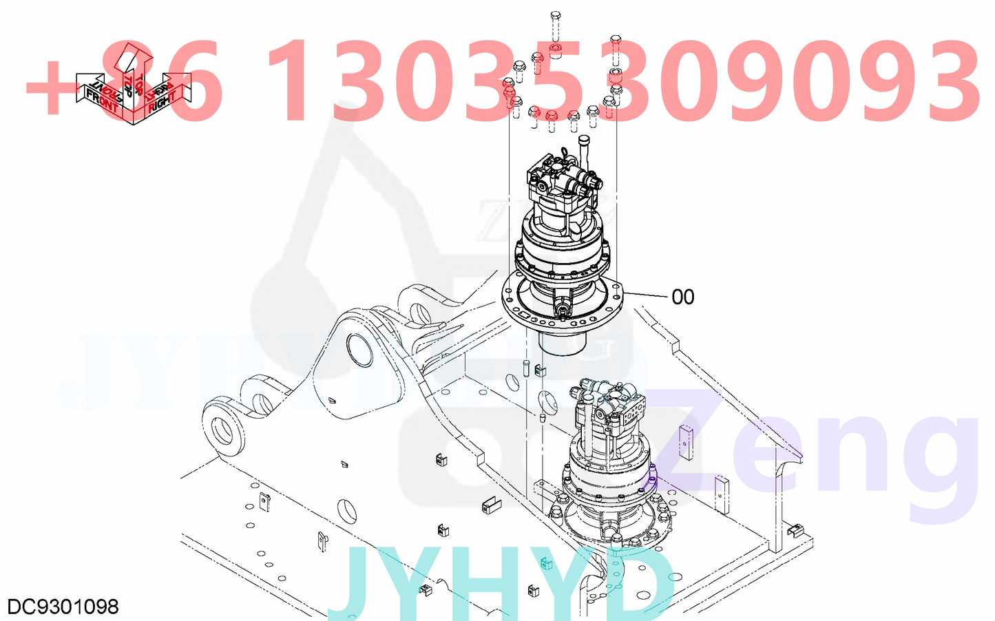 HITACHI 4698700 9301098 SWING MOTOR ROTARY GROUP AND SPARE PARTS