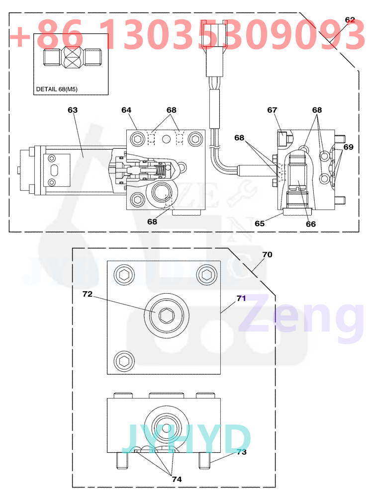 CASE CX130 EXCAVATOR KNJ2742 HYDRAULIC PUMP PARTS