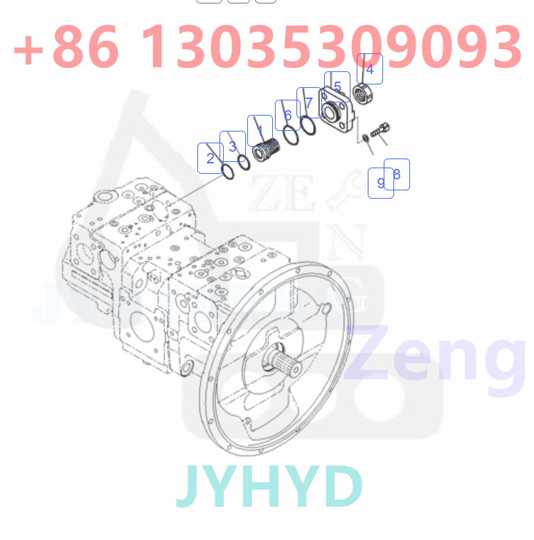 KOMATSU 708-2J-00030 708-2J-01030 HYDRAULIC PUMP ROTARY GROUP AND SPARE PARTS