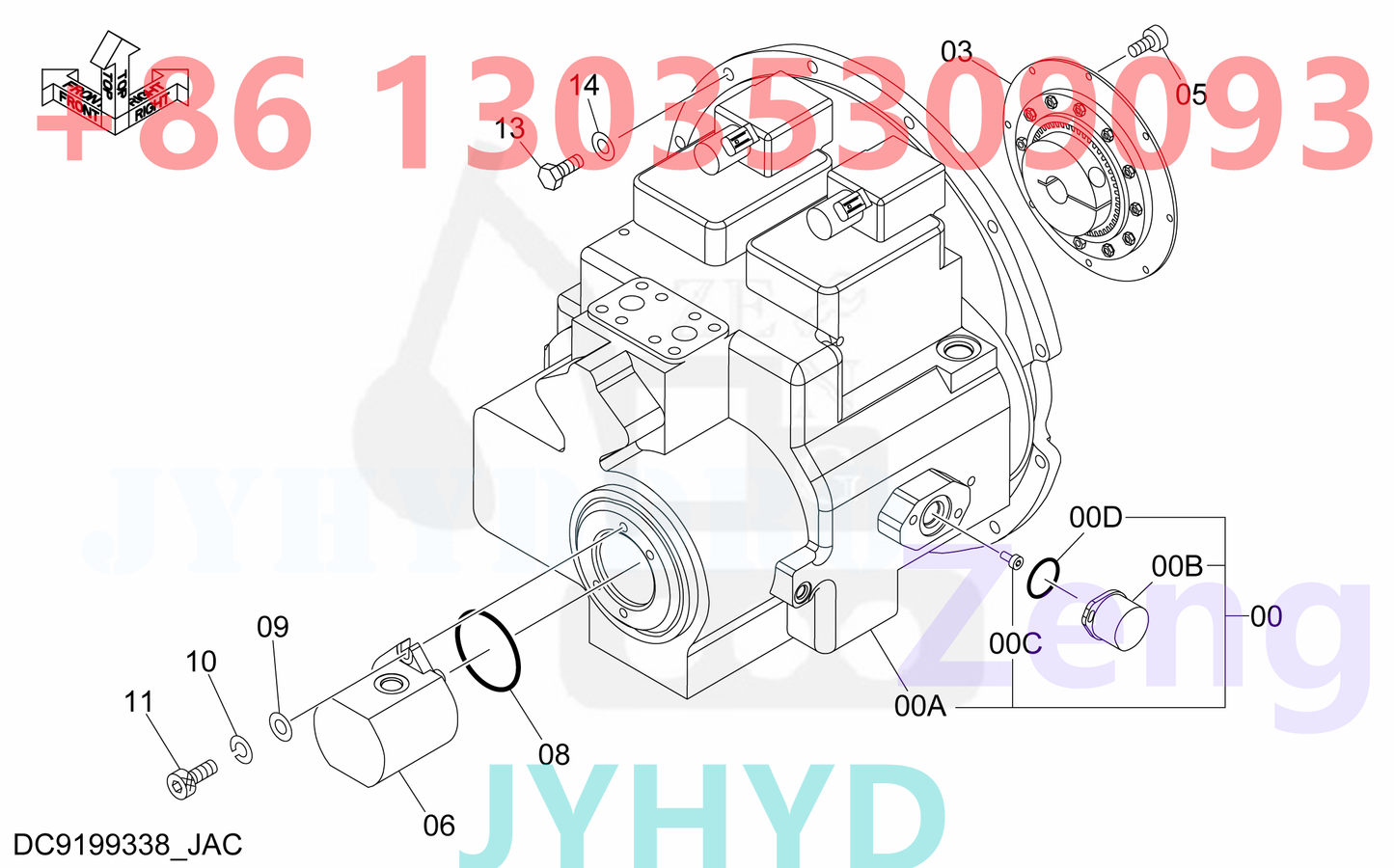 HITACHI 4432815 9184686 HYDRAULIC PUMP ROTARY GROUP AND SPARE PARTS