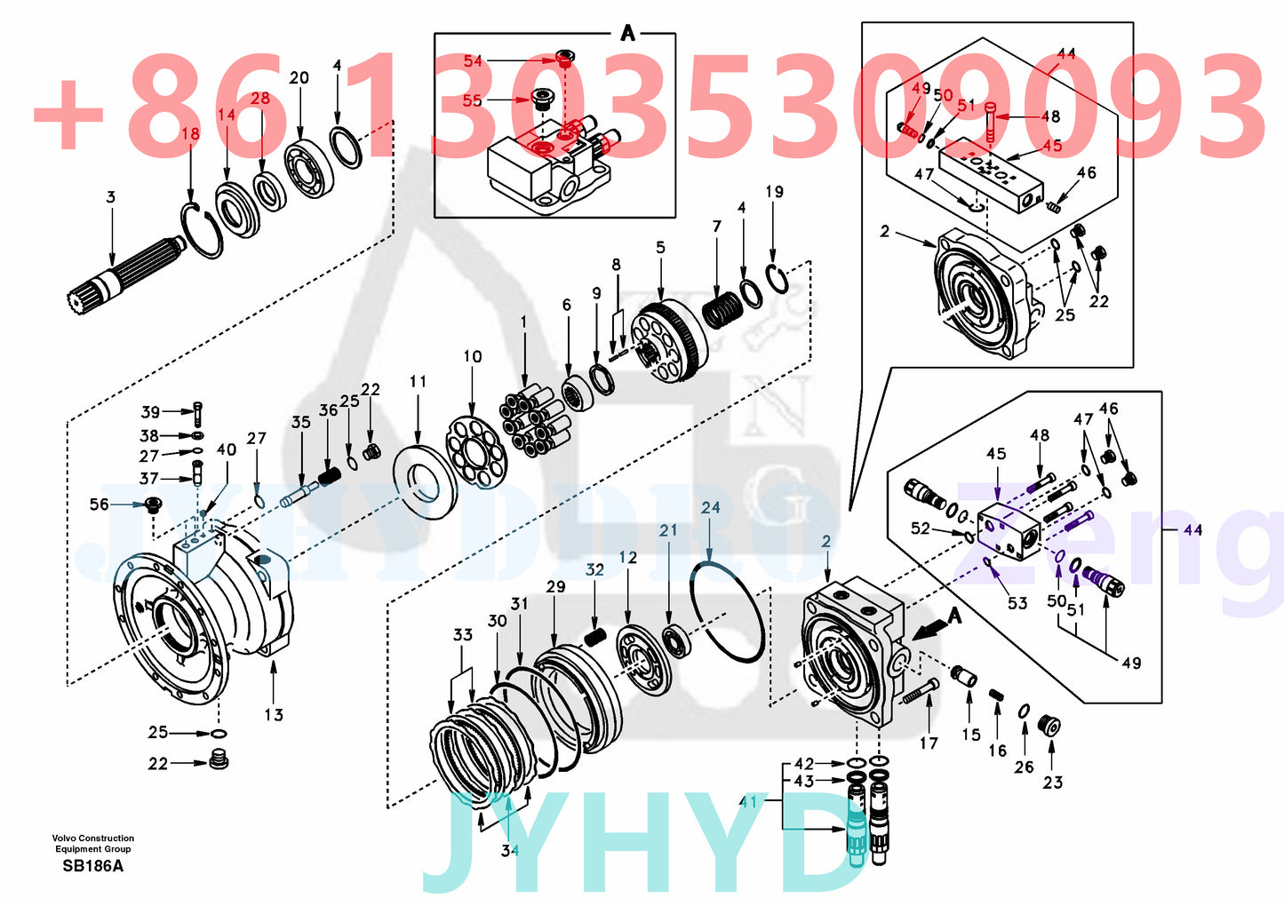 VOLVO EC240 EXCAVATOR SWING MOTOR SA8230-1560 VOE14509246 CASING