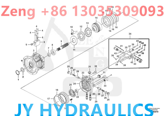 VOLVO EC480D EC480DHR EC480E EC480EHR PL4809D EXCAVATOR VOE14612482 VOE14673219 SWING MOTOR ROTARY GROUP AND SPARE PARTS