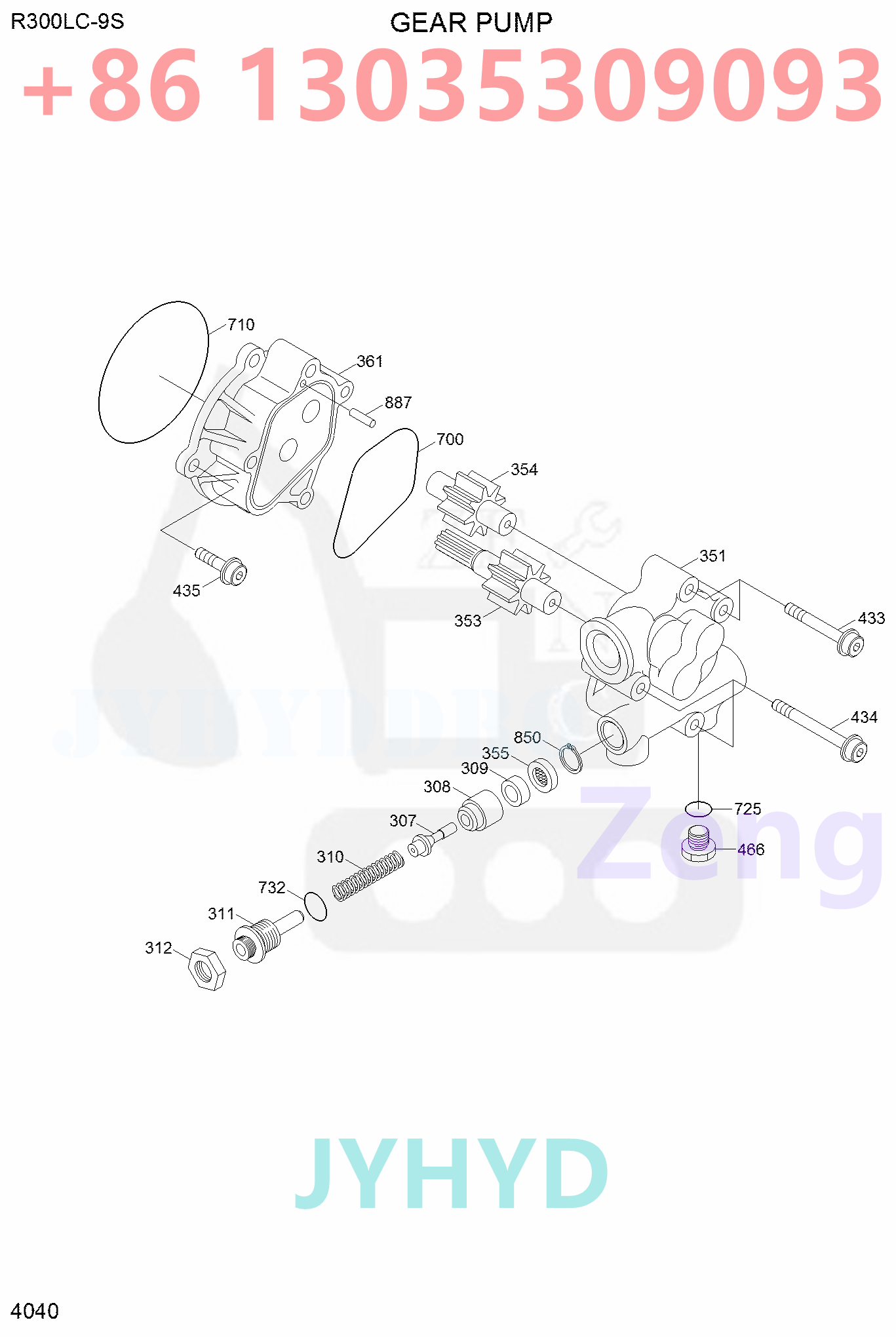 HYUNDAI 31Q8-10030 XJBN-01640 HYDRAULIC PUMP ROTARY GROUP