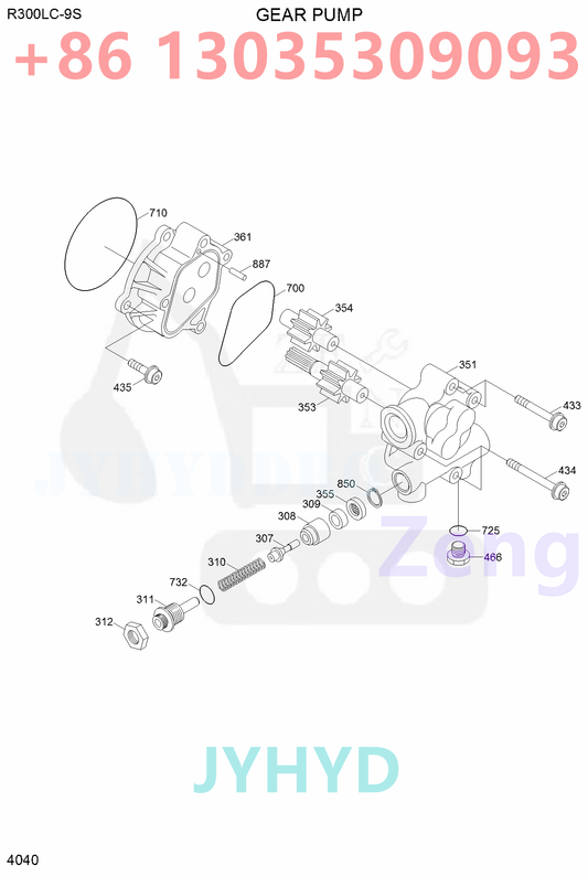 HYUNDAI 31Q8-10030 XJBN-01640 HYDRAULIC PUMP ROTARY GROUP