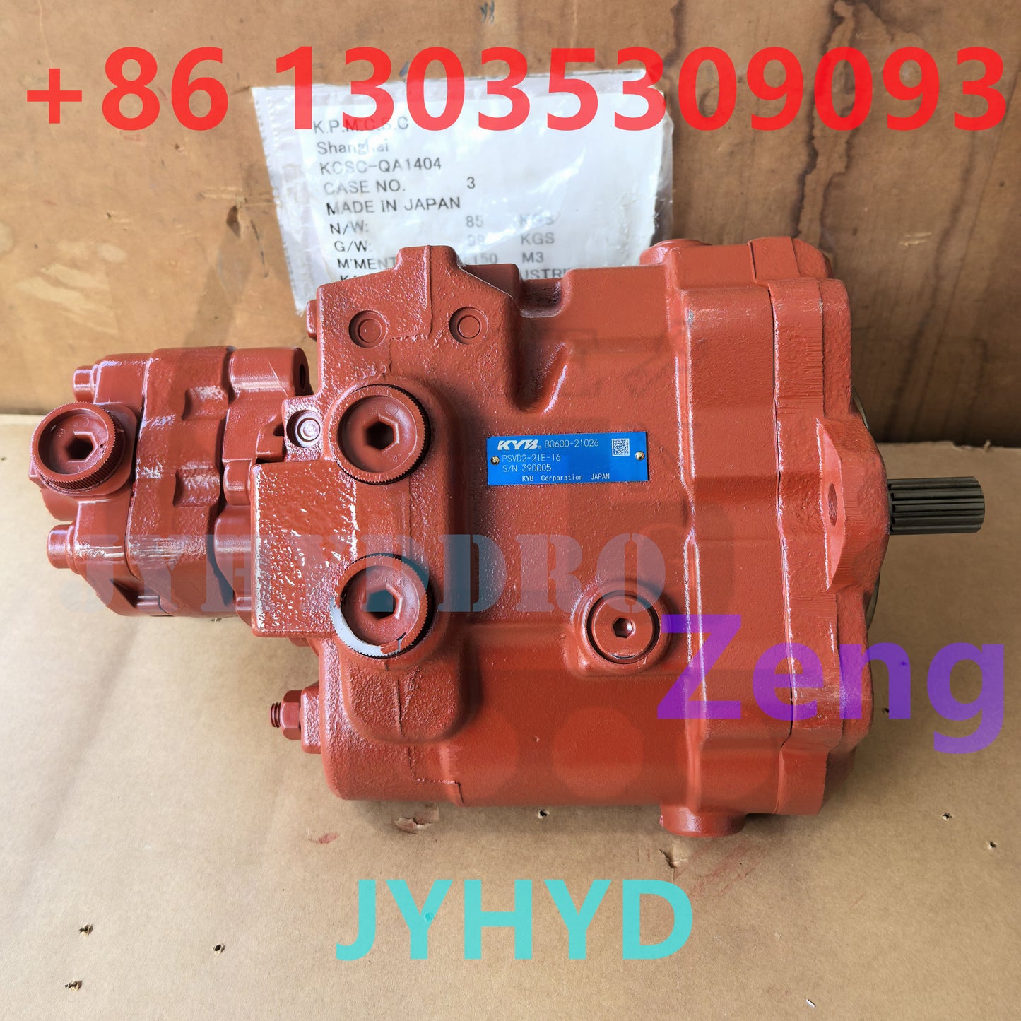 KAYABA PSVD2-21E-16 B0600-21026 390005 HYDRAULIC PISTON PUMP