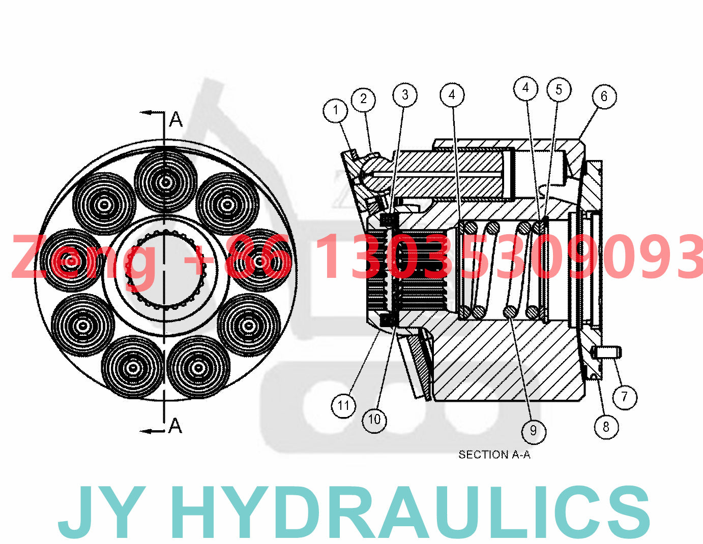Caterpillar CAT320 CAT320GC excavator hydraulic piston pump parts