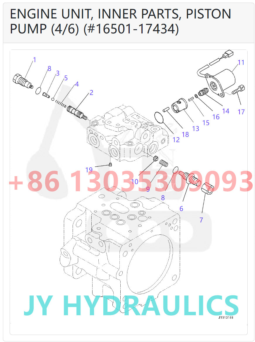 KOMATSU PC45MR-3 PC55MR-3 EXCAVATOR 708-3S-00952 708-3S-01860 HYDRAULIC PUMP PARTS