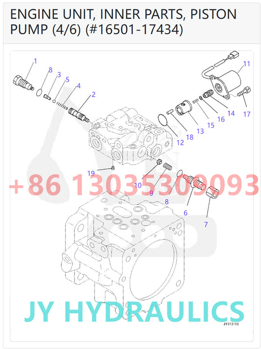 KOMATSU PC45MR-3 PC55MR-3 EXCAVATOR 708-3S-00952 708-3S-01860 HYDRAULIC PUMP ROTARY GROUP