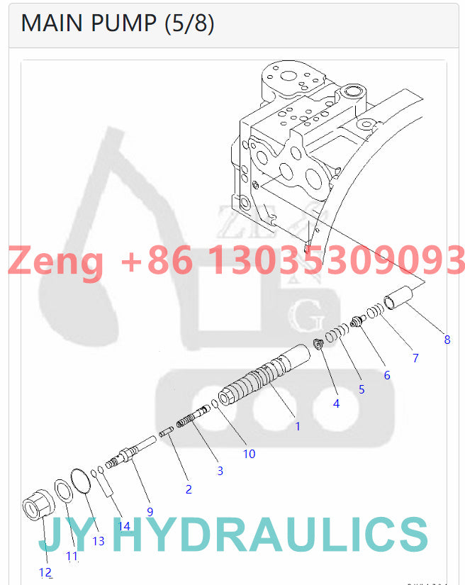 KOMATSU PC130-7 PC130-7K EXCAVATOR 708-1L-00650 708-1L-01650 HYDRAULIC PUMP ROTARY GROUP AND SPARE PARTS