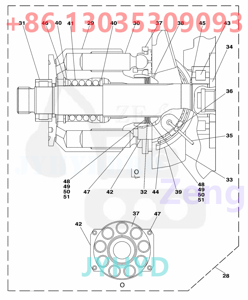 CASE CX130 EXCAVATOR KNJ3023 HYDRAULIC PUMP ROTARY GROUP
