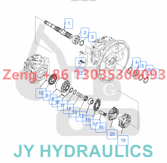 KOMATSU HB205-1 HB215LC-1  PC200-8E0 PC200LC-8E0 PC210-8 EXCAVATOR 708-2L-00800 708-2l-31470 HYDRAULIC PUMP ROTARY GROUP AND SPARE PARTS