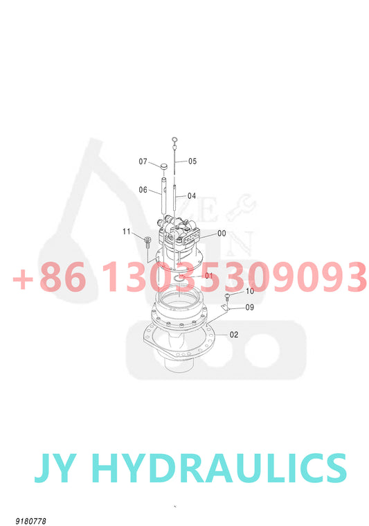 HITACHI 9180778 SWING DEVICE 4423009 OIL MOTOR ROTARY GROUP