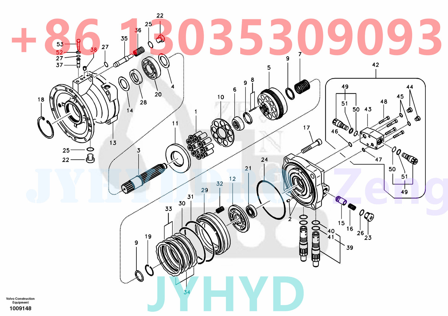 VOLVO EC240B EXCAVATOR swing motor VOE14509246 VOE14600787 housing casing sub brake valve rear flange