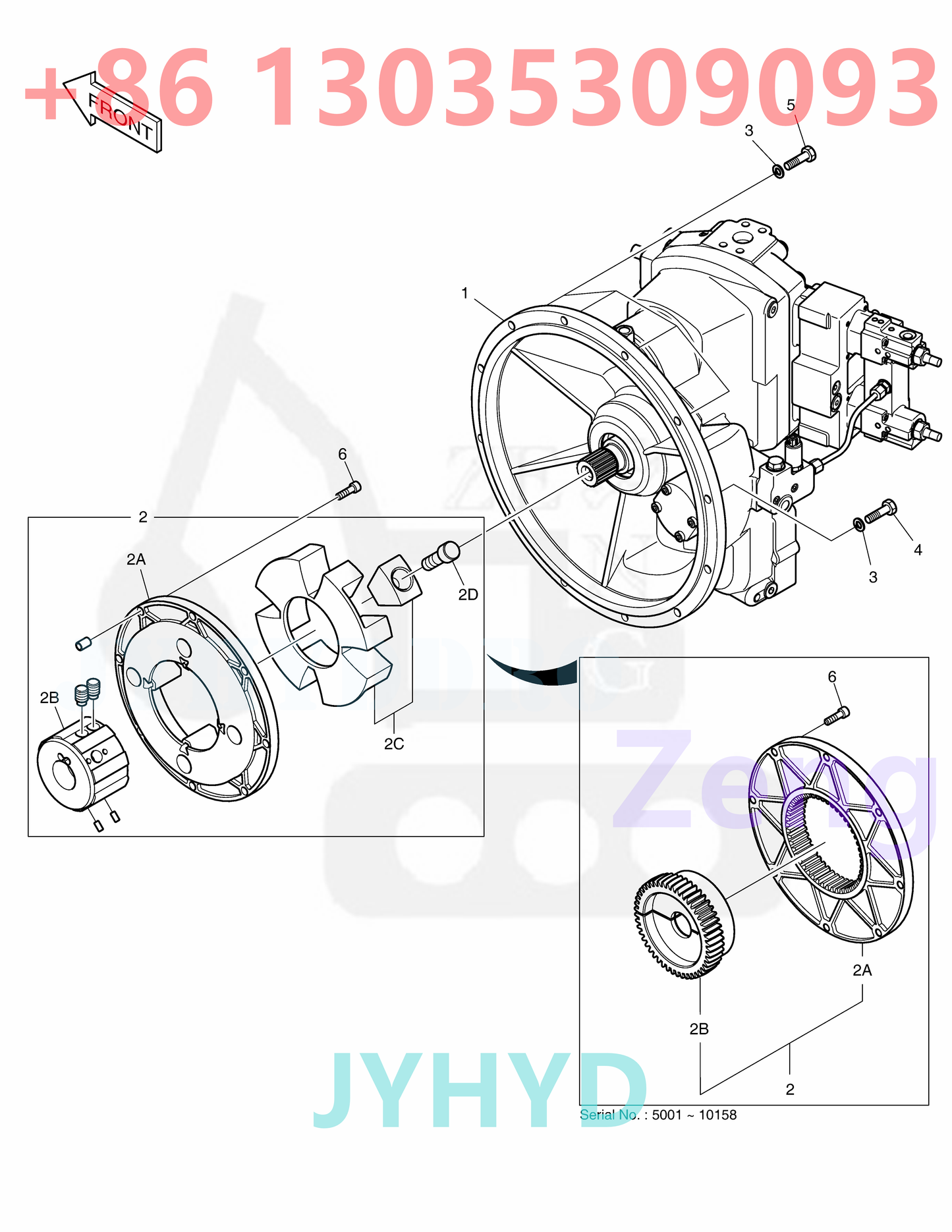 DOOSAN 400914-00250 K1004523B HYDRAULIC PUMP ROTARY GROUP AND SPARE PARTS