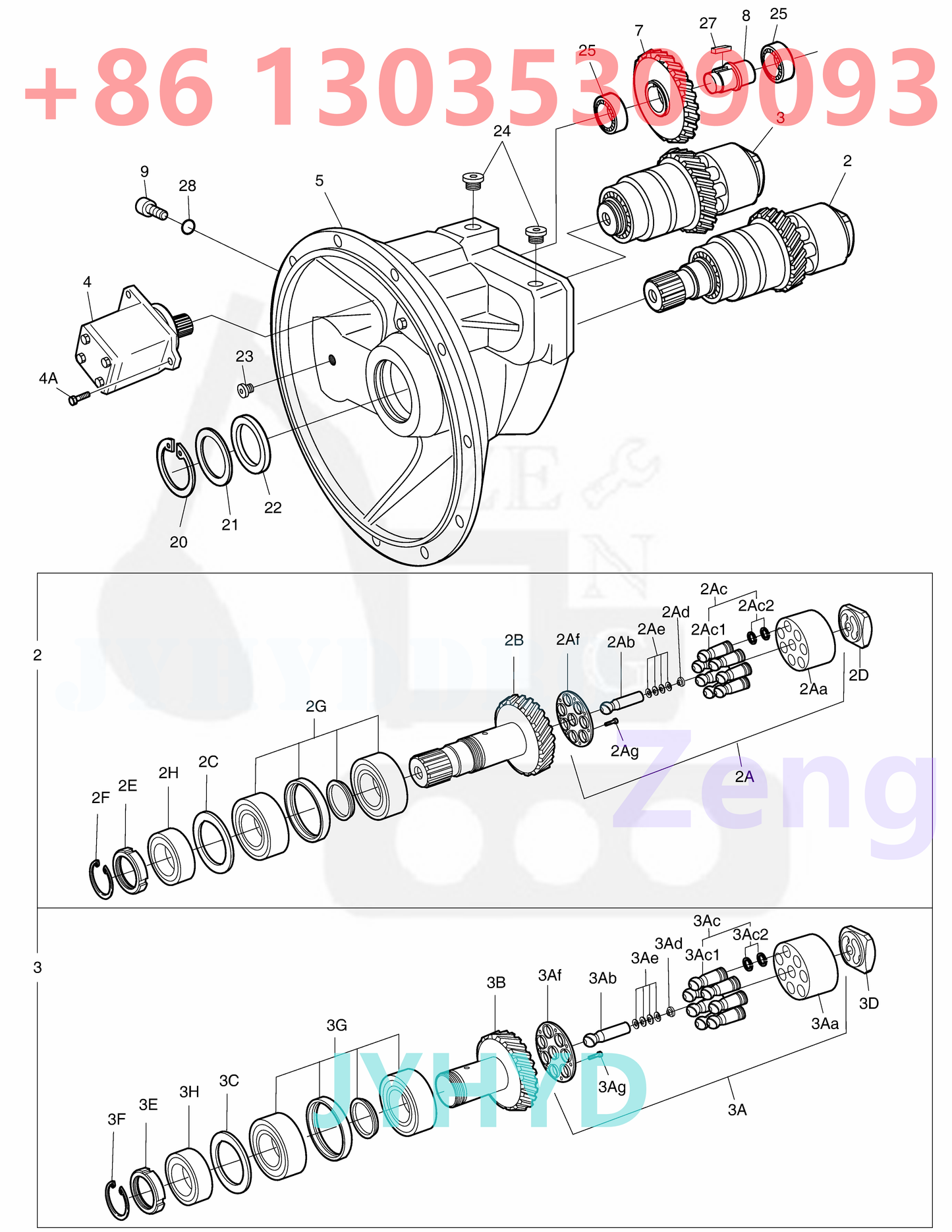 DOOSAN 400914-00250 K1004523B HYDRAULIC PUMP PARTS