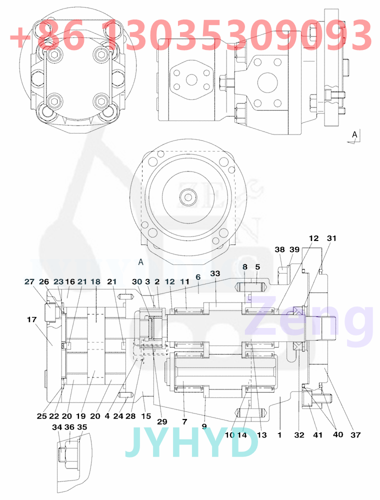 CASE CX130 EXCAVATOR KNJ2900 HYDRAULIC PUMP ROTARY GROUP AND SPARE PARTS