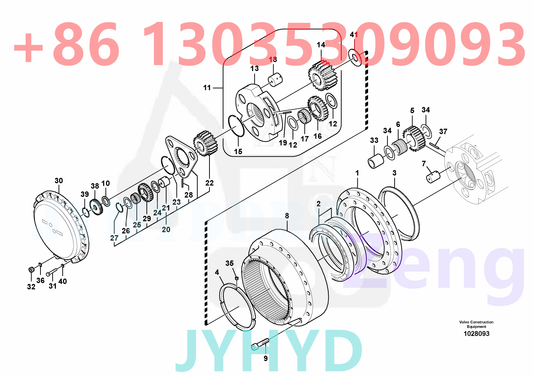 VOLVO EC360C EXCAVATOR Travel gearbox 8280846, 8280847, 8281897SN -110531 `