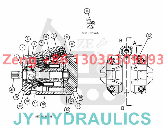 Caterpillar CAT336 CAT340 CAT345 CAt345GC hydraulic pump rotary group and spare parts
