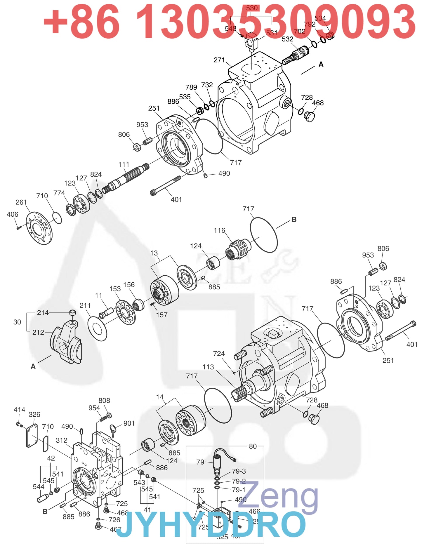 DOOSAN DX300LC-3 EXCAVATOR 400914-00016 400914-00395 400914-00395A HYDRAULIC PUMP PARTS